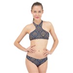 Pattern Seamless Antique Luxury High Neck Bikini Set