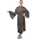 Pattern Seamless Antique Luxury Maxi Velvet Kimono