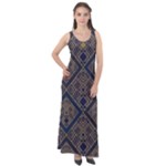 Pattern Seamless Antique Luxury Sleeveless Velour Maxi Dress