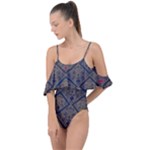 Pattern Seamless Antique Luxury Drape Piece Swimsuit