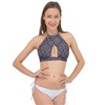 Pattern Seamless Antique Luxury Cross Front Halter Bikini Top