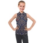 Pattern Seamless Antique Luxury Kids  Sleeveless Polo T-Shirt