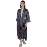 Pattern Seamless Antique Luxury Maxi Satin Kimono