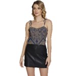 Pattern Seamless Antique Luxury Flowy Camisole Tie Up Top