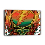 Grateful Steal Your Face Deadhead Hippie Logo Symbol Deluxe Canvas 18  x 12  (Stretched)