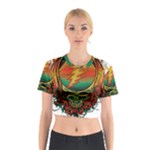 Grateful Steal Your Face Deadhead Hippie Logo Symbol Cotton Crop Top