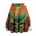 Grateful Steal Your Face Deadhead Hippie Logo Symbol High Waist Skirt