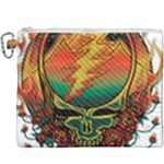 Grateful Steal Your Face Deadhead Hippie Logo Symbol Canvas Cosmetic Bag (XXXL)