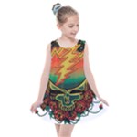 Grateful Steal Your Face Deadhead Hippie Logo Symbol Kids  Summer Dress