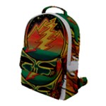 Grateful Steal Your Face Deadhead Hippie Logo Symbol Flap Pocket Backpack (Large)