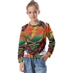 Grateful Steal Your Face Deadhead Hippie Logo Symbol Kids  Long Sleeve T-Shirt with Frill 