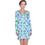 Sea Ocean Sealife Turtle Jellyfish Long Sleeve Nightdress