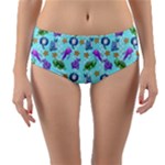 Sea Ocean Sealife Turtle Jellyfish Reversible Mid-Waist Bikini Bottoms