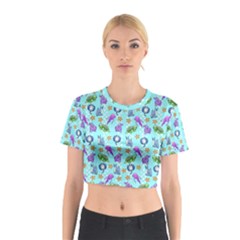 Sea Ocean Sealife Turtle Jellyfish Cotton Crop Top from ArtsNow.com