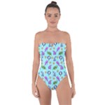 Sea Ocean Sealife Turtle Jellyfish Tie Back One Piece Swimsuit