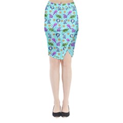 Sea Ocean Sealife Turtle Jellyfish Midi Wrap Pencil Skirt from ArtsNow.com