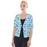 Sea Ocean Sealife Turtle Jellyfish Cropped Button Cardigan