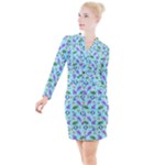 Sea Ocean Sealife Turtle Jellyfish Button Long Sleeve Dress