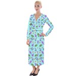 Sea Ocean Sealife Turtle Jellyfish Velvet Maxi Wrap Dress