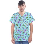 Sea Ocean Sealife Turtle Jellyfish Men s V-Neck Scrub Top