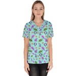 Sea Ocean Sealife Turtle Jellyfish Women s V-Neck Scrub Top