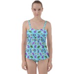 Sea Ocean Sealife Turtle Jellyfish Twist Front Tankini Set