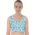 Sea Ocean Sealife Turtle Jellyfish Velvet Racer Back Crop Top