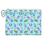 Sea Ocean Sealife Turtle Jellyfish Canvas Cosmetic Bag (XL)