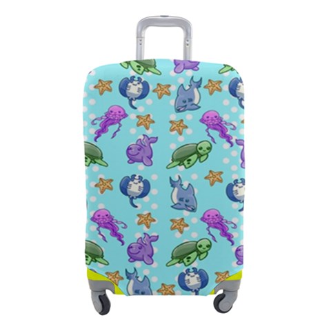 Sea Ocean Sealife Turtle Jellyfish Luggage Cover (Small) from ArtsNow.com