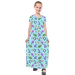 Sea Ocean Sealife Turtle Jellyfish Kids  Short Sleeve Maxi Dress