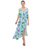 Sea Ocean Sealife Turtle Jellyfish Maxi Chiffon Cover Up Dress