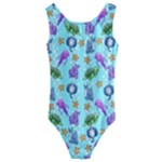 Sea Ocean Sealife Turtle Jellyfish Kids  Cut-Out Back One Piece Swimsuit