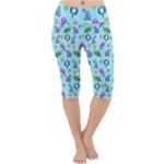 Sea Ocean Sealife Turtle Jellyfish Lightweight Velour Cropped Yoga Leggings