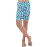 Sea Ocean Sealife Turtle Jellyfish Kids  Lightweight Velour Cropped Yoga Leggings