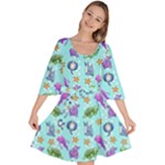 Sea Ocean Sealife Turtle Jellyfish Velour Kimono Dress