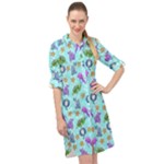 Sea Ocean Sealife Turtle Jellyfish Long Sleeve Mini Shirt Dress