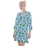 Sea Ocean Sealife Turtle Jellyfish Open Neck Shift Dress