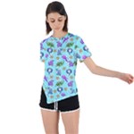 Sea Ocean Sealife Turtle Jellyfish Asymmetrical Short Sleeve Sports T-Shirt