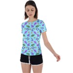 Sea Ocean Sealife Turtle Jellyfish Back Circle Cutout Sports T-Shirt