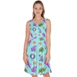 Sea Ocean Sealife Turtle Jellyfish Knee Length Skater Dress With Pockets