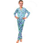 Sea Ocean Sealife Turtle Jellyfish Kids  Satin Long Sleeve Pajamas Set