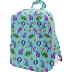 Sea Ocean Sealife Turtle Jellyfish Zip Up Backpack