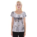 Cracked Marble Symphony Pattern Design Cap Sleeve Top