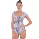 Cracked Marble Symphony Pattern Design Short Sleeve Leotard 