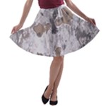 Cracked Marble Symphony Pattern Design A-line Skater Skirt