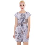 Cracked Marble Symphony Pattern Design Cap Sleeve Bodycon Dress