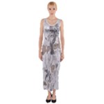 Cracked Marble Symphony Pattern Design Fitted Maxi Dress