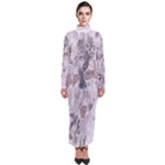 Cracked Marble Symphony Pattern Design Turtleneck Maxi Dress