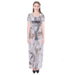 Cracked Marble Symphony Pattern Design Short Sleeve Maxi Dress