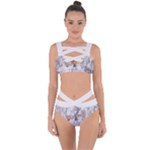 Cracked Marble Symphony Pattern Design Bandaged Up Bikini Set 